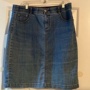 Charter Club Comfort waist denim midi skirt